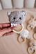 Soft baby animal rattle toy &ndash; bear, bunny, kitten, lamb newborn gift 10449_GIFT_SET_4_LAMB_GRAY фото 2