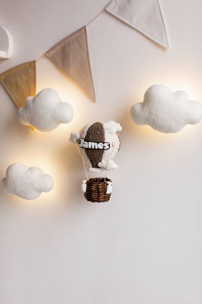 Hot air balloon wall decor personalized nursery gift 10352 фото