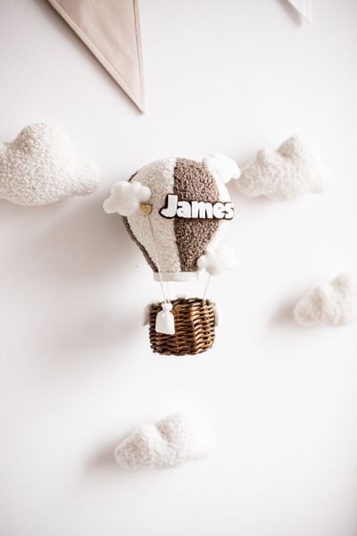 Hot air balloon wall decor personalized nursery gift 10352 фото